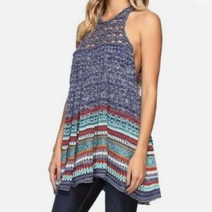 Free People Blue Rare Heart Tunic Dress